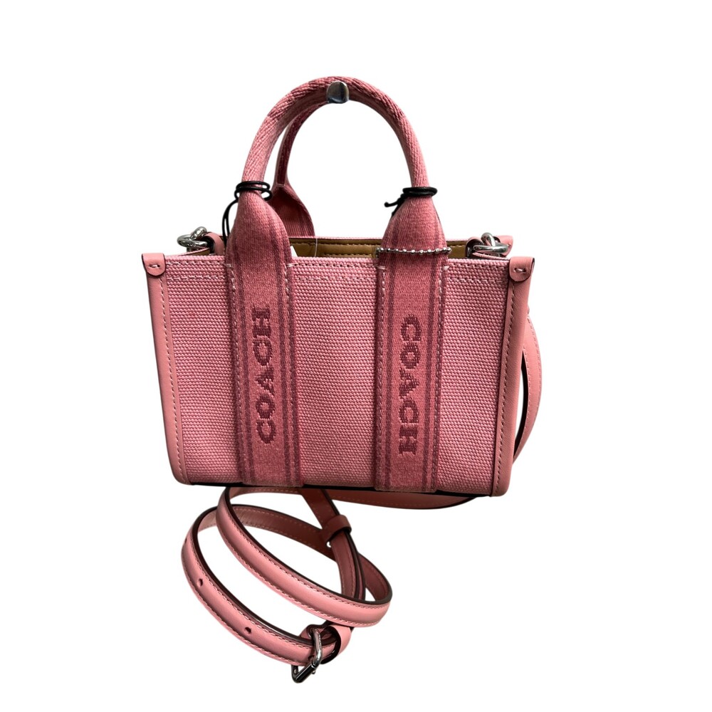 Coach Smith Mini Tote Bag Blush Pink Canvas Leather Crossbody CS618 New - Picture 5 of 13